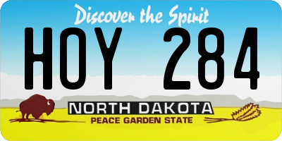 ND license plate HOY284