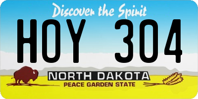 ND license plate HOY304