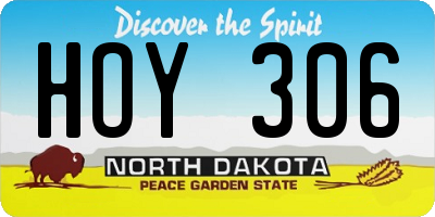 ND license plate HOY306