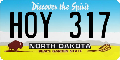 ND license plate HOY317