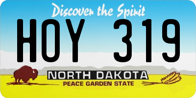 ND license plate HOY319