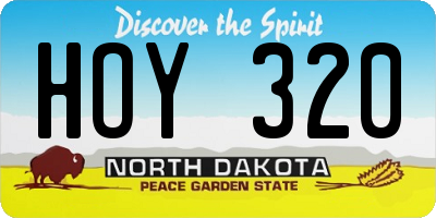 ND license plate HOY320