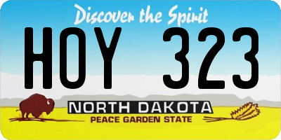 ND license plate HOY323