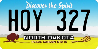 ND license plate HOY327