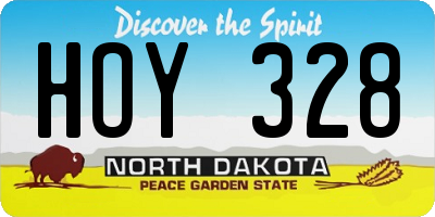 ND license plate HOY328