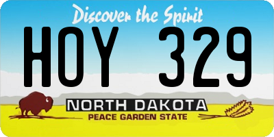 ND license plate HOY329