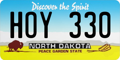 ND license plate HOY330