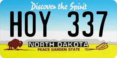 ND license plate HOY337