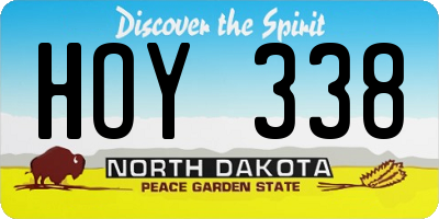 ND license plate HOY338