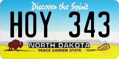 ND license plate HOY343