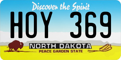 ND license plate HOY369
