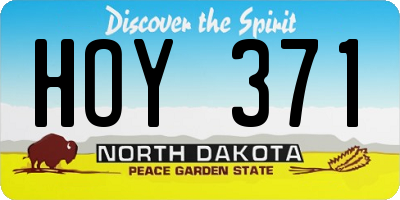 ND license plate HOY371