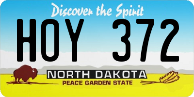ND license plate HOY372