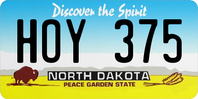 ND license plate HOY375