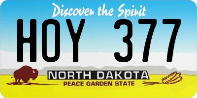 ND license plate HOY377