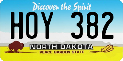 ND license plate HOY382