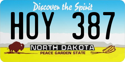 ND license plate HOY387