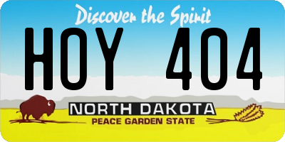 ND license plate HOY404