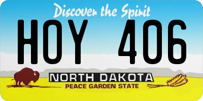 ND license plate HOY406