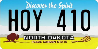ND license plate HOY410