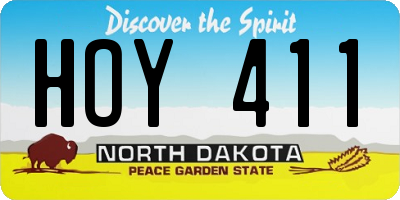 ND license plate HOY411