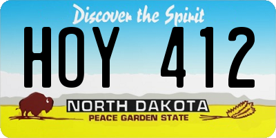 ND license plate HOY412