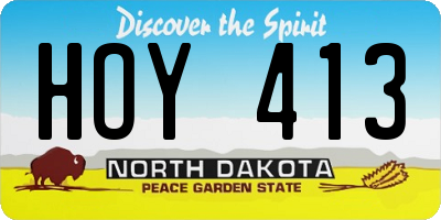 ND license plate HOY413