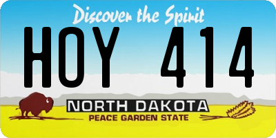 ND license plate HOY414