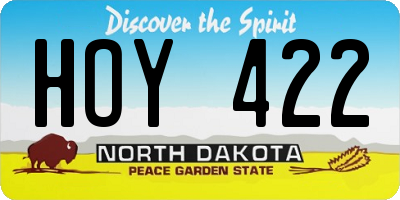 ND license plate HOY422
