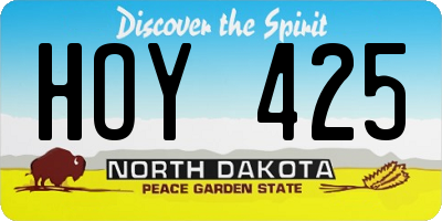 ND license plate HOY425
