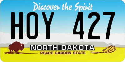 ND license plate HOY427