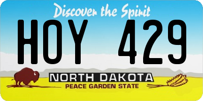 ND license plate HOY429
