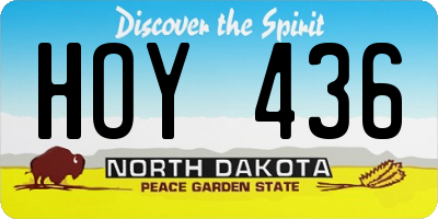 ND license plate HOY436