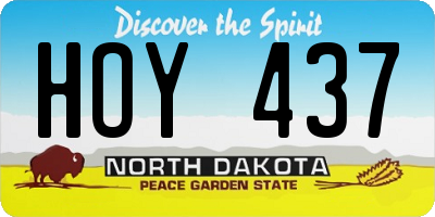 ND license plate HOY437