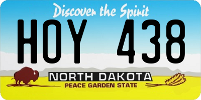ND license plate HOY438