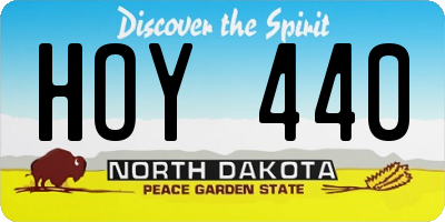 ND license plate HOY440