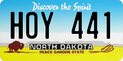 ND license plate HOY441