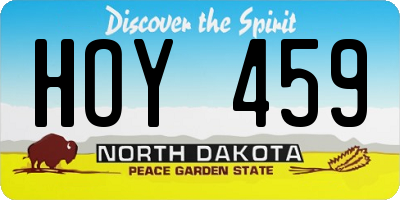 ND license plate HOY459
