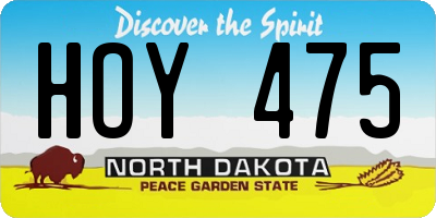 ND license plate HOY475
