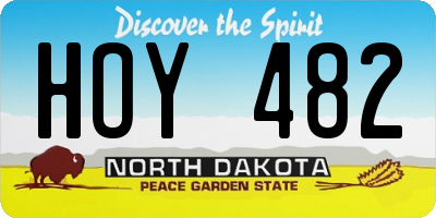 ND license plate HOY482