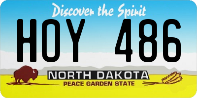 ND license plate HOY486