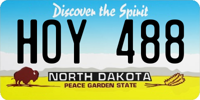 ND license plate HOY488