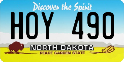 ND license plate HOY490