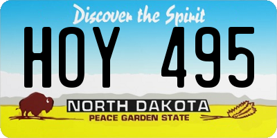 ND license plate HOY495