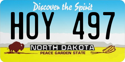 ND license plate HOY497