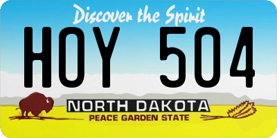 ND license plate HOY504