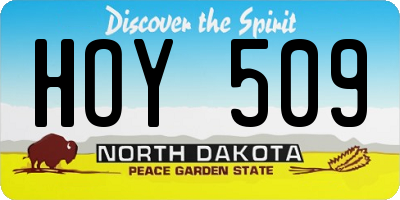 ND license plate HOY509