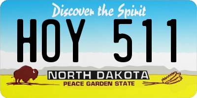 ND license plate HOY511