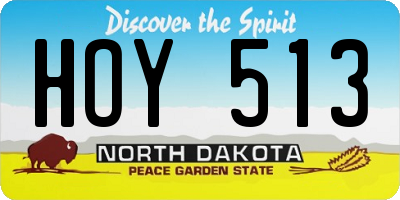 ND license plate HOY513