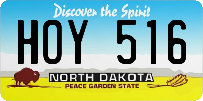 ND license plate HOY516